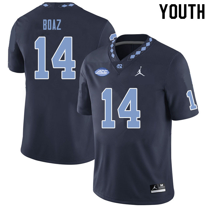 Youth #14 Jefferson Boaz North Carolina Tar Heels College Football Jerseys Sale-Black